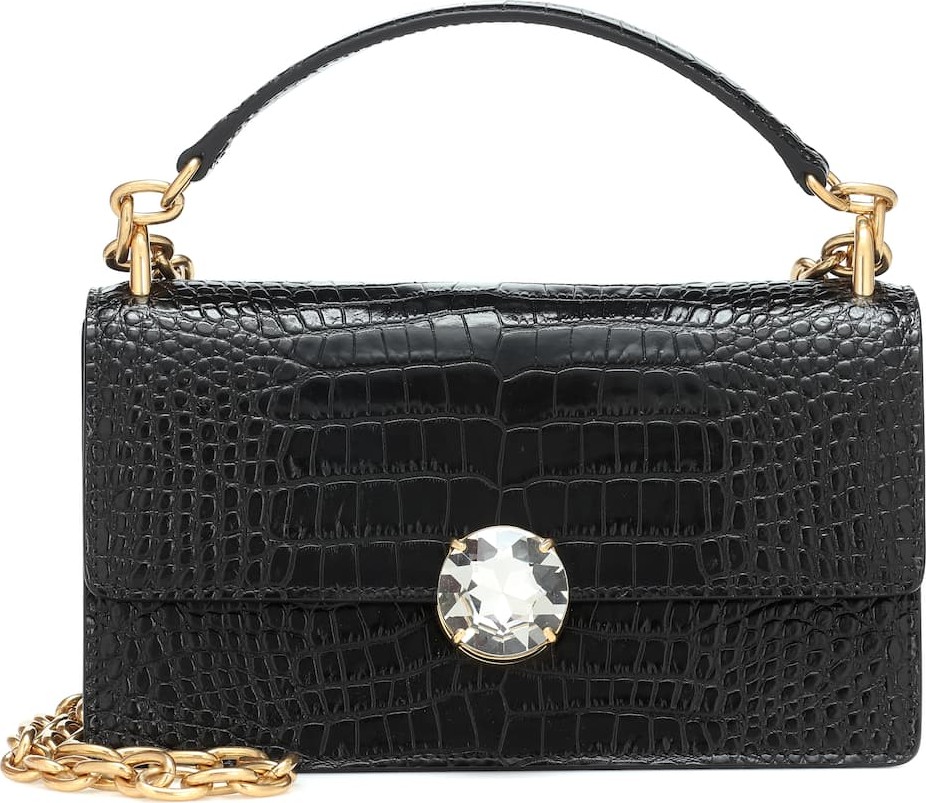 Miu Miu Mock-croc leather shoulder bag