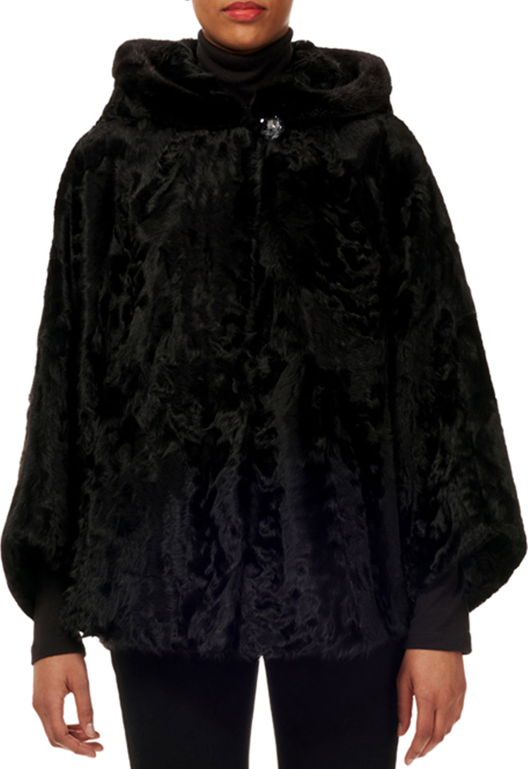 Gorski Lamb Shearling Jacket w/ Mink-Fur Trim