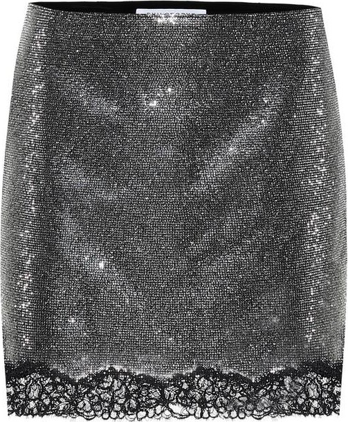 Philosophy Di Lorenzo Serafini Crystal lace-trimmed miniskirt