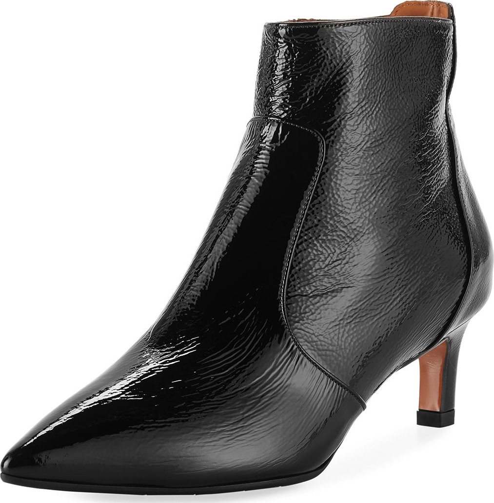 Aquatalia Marilisa Water-Resistant Shiny Leather Booties