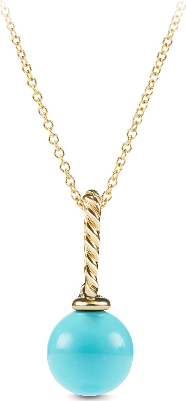 David Yurman Solari 18K Gold & Turquoise Pendant Enhancer