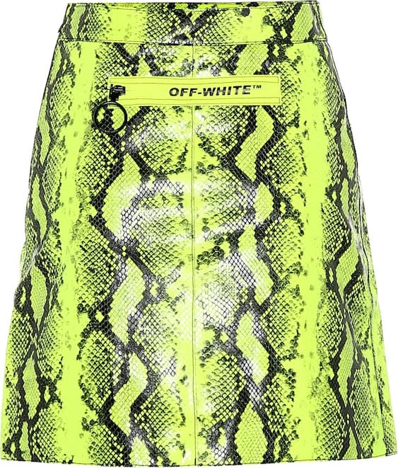 Off White Python printed leather miniskirt