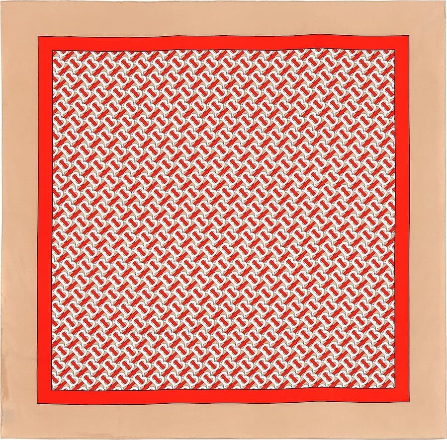 Burberry London England Printed silk scarf