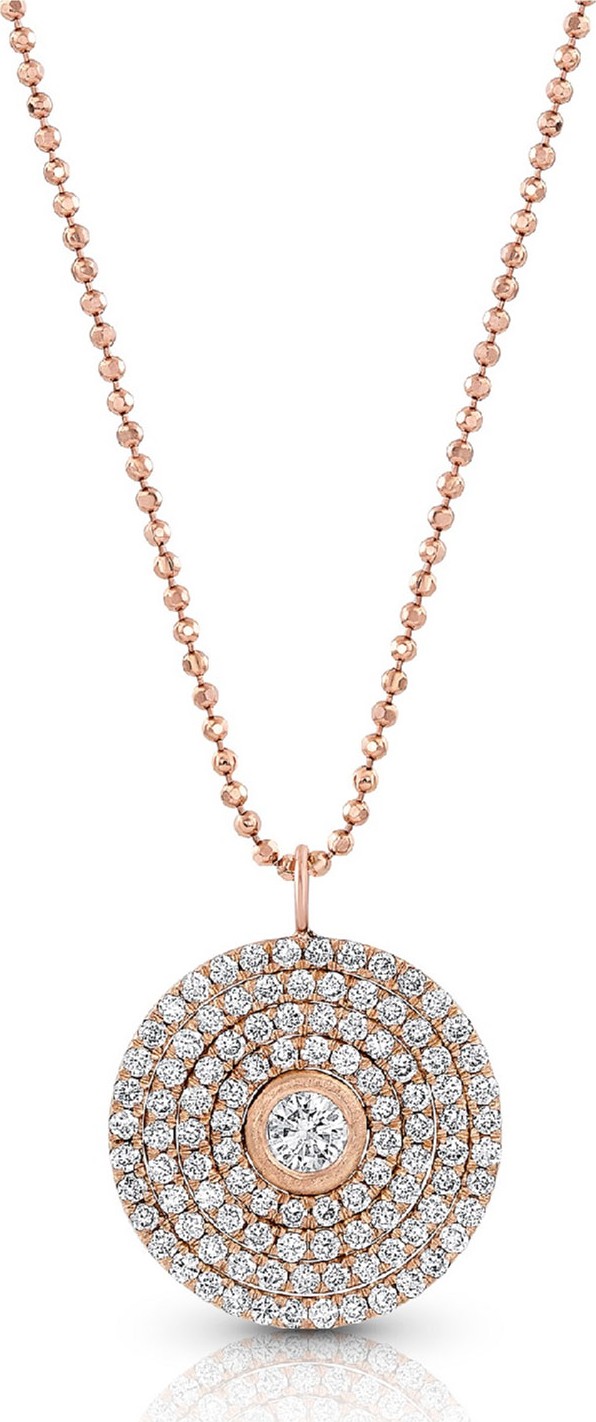 Dominique Cohen 18k Rose Gold Mosaic Diamond Pendant Necklace (Large)