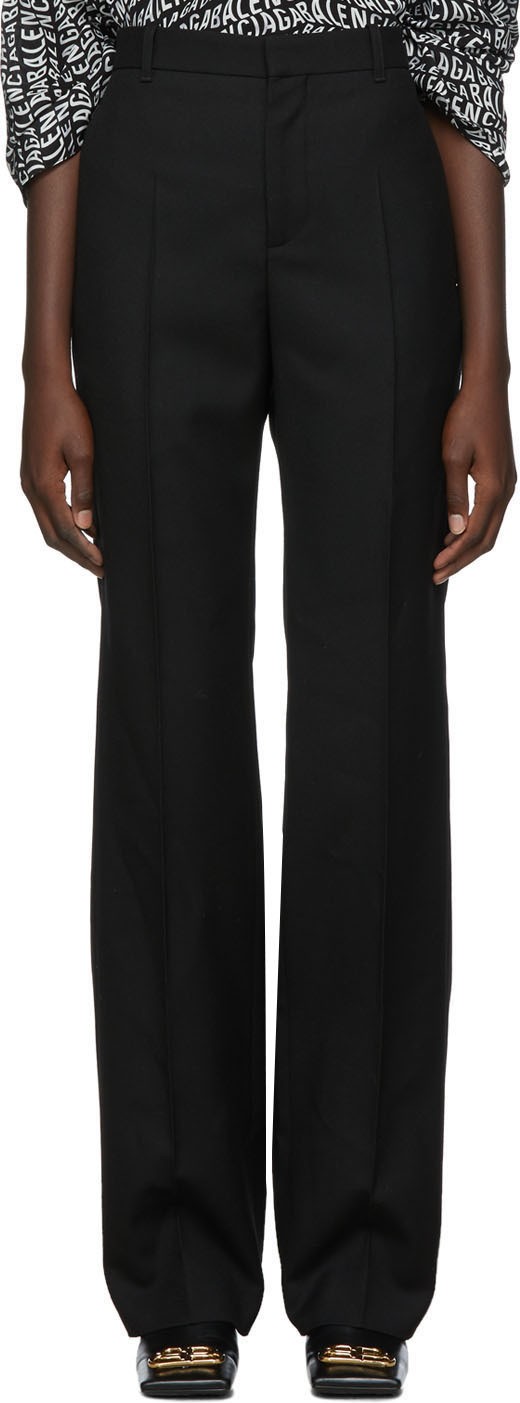 Balenciaga Black Wool Gabardine Trousers