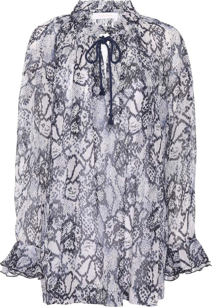 See By Chloé Printed cotton and silk top