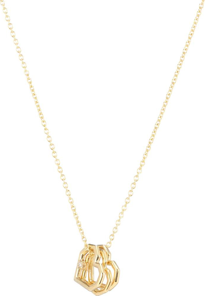 Aliita Mini Trio Corazon 9kt gold and diamond necklace