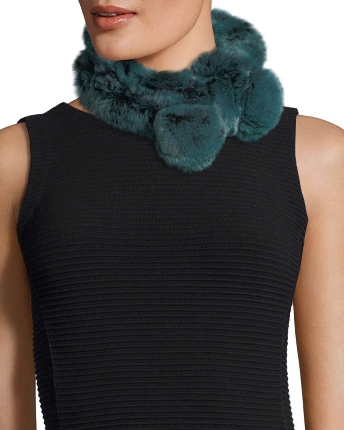 Belle Fare Rabbit Fur Neck Warmer