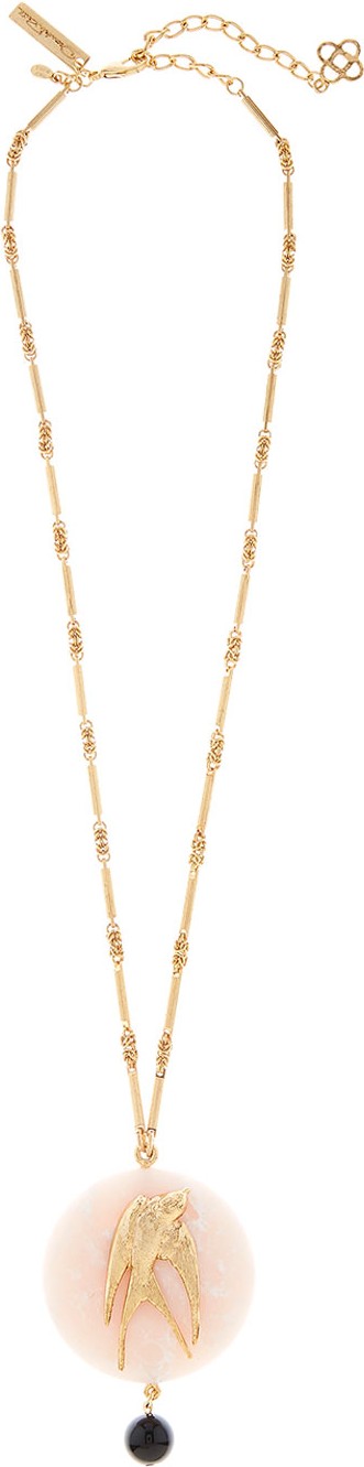 Oscar De La Renta Swallow-Stone Long Pendant Necklace
