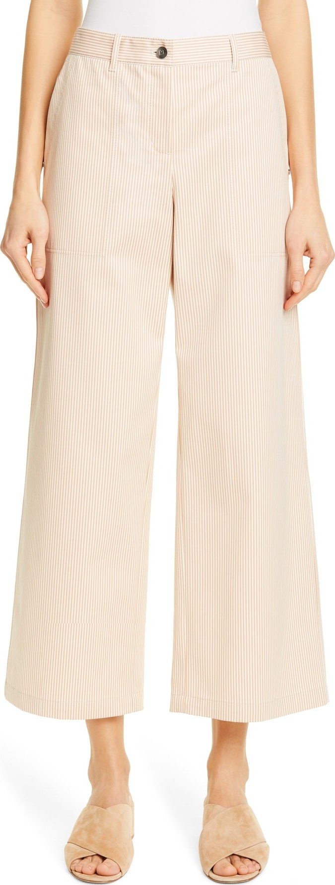 Lafayette 148 New York Fulton Wide Leg Crop Denim Pants