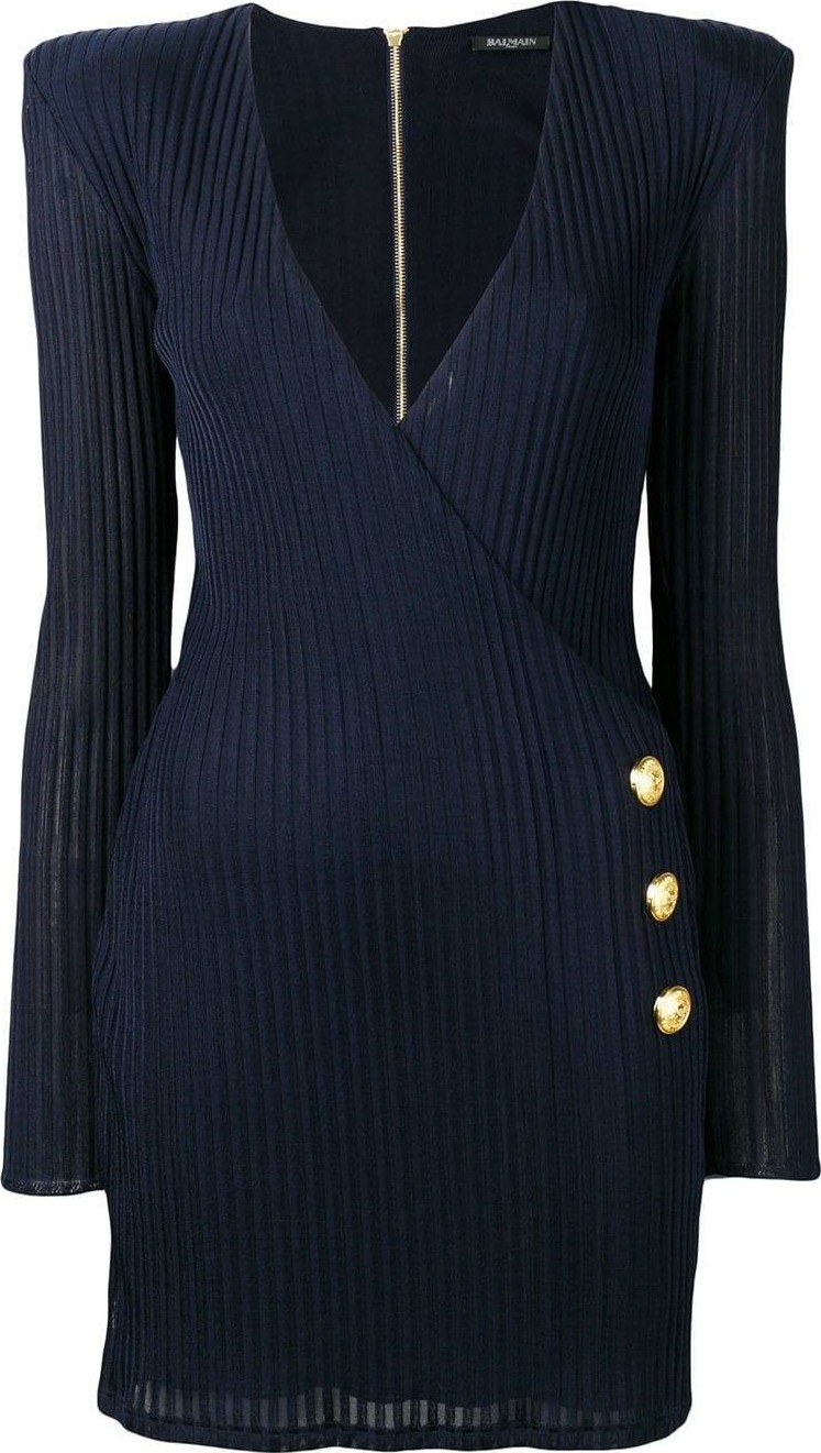 Balmain wrap-around knit dress