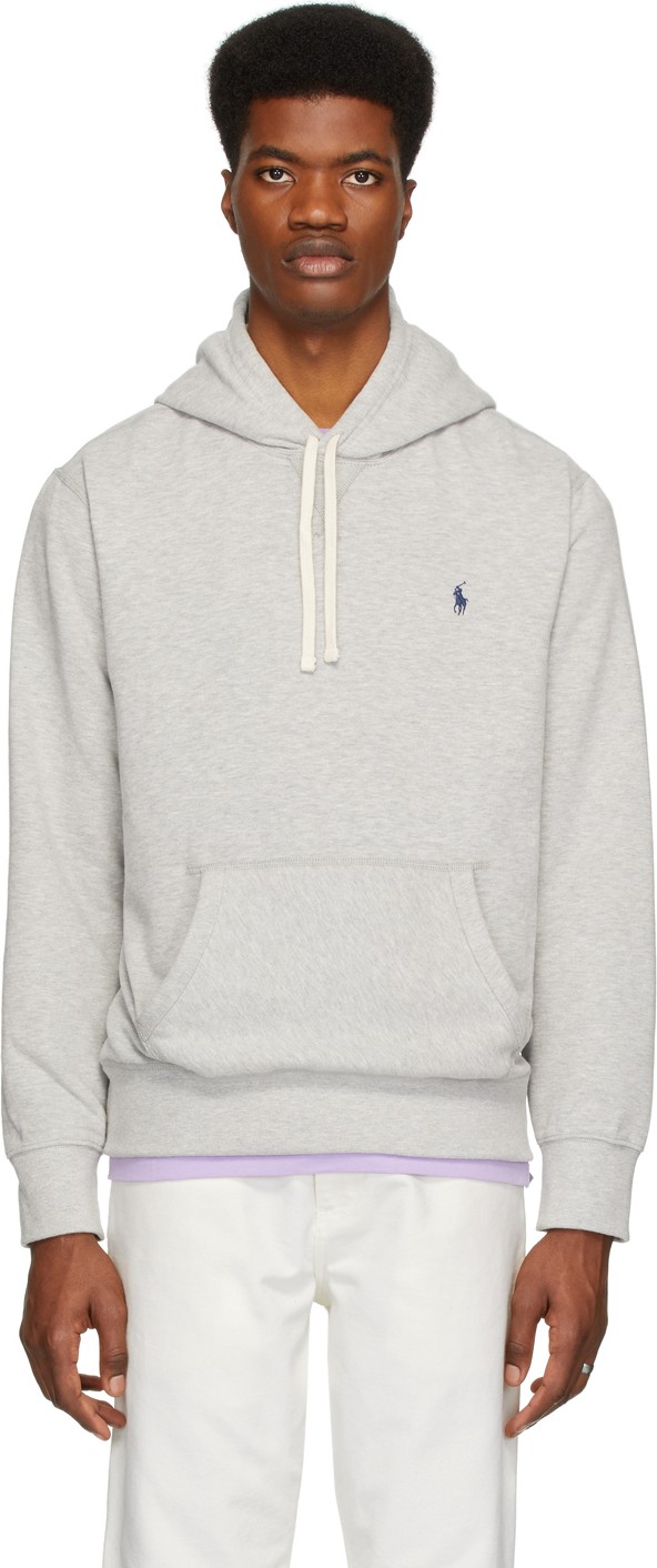 Polo Ralph Lauren Grey 'RL' Fleece Hoodie