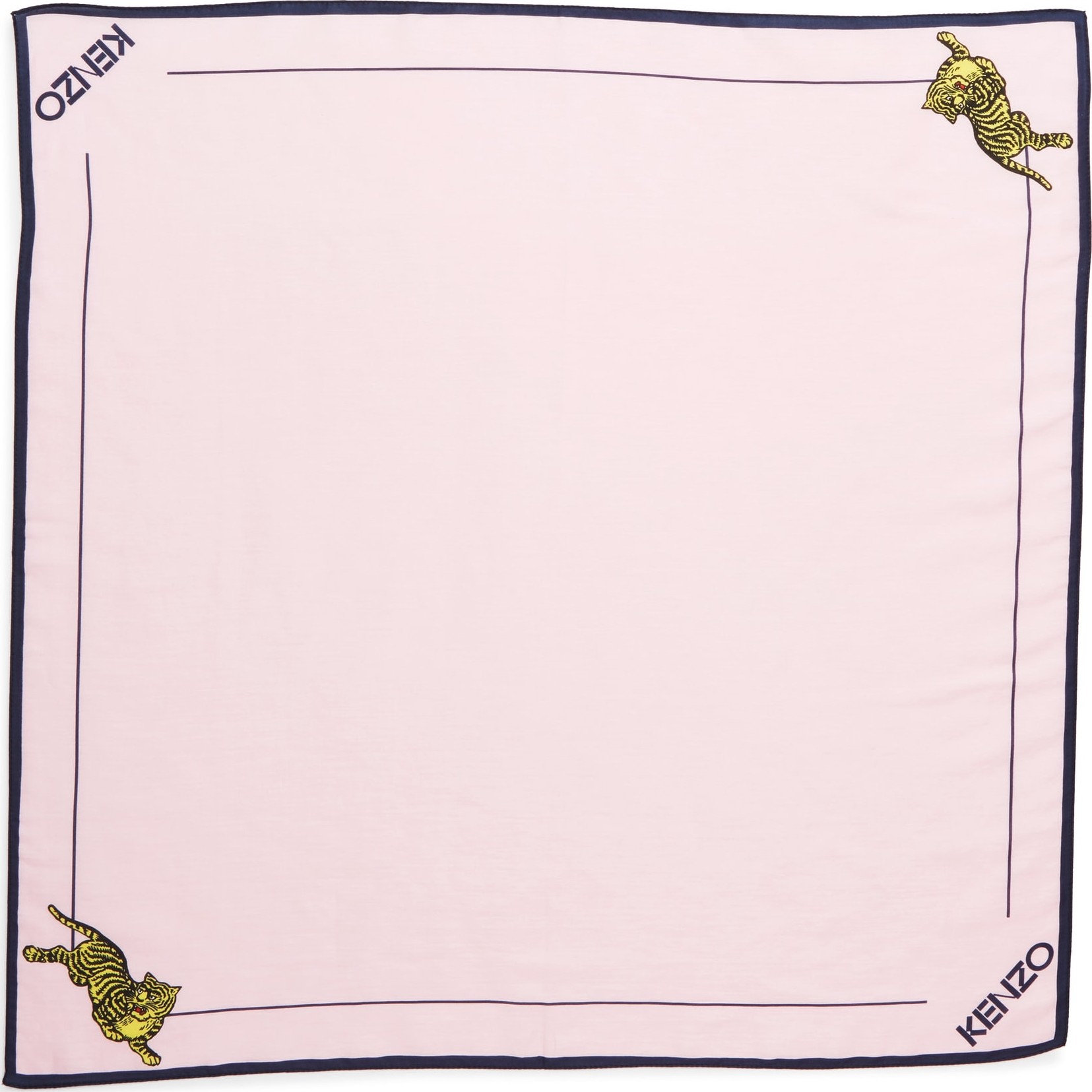 KENZO Walking Tiger Bandana Cotton & Silk Scarf