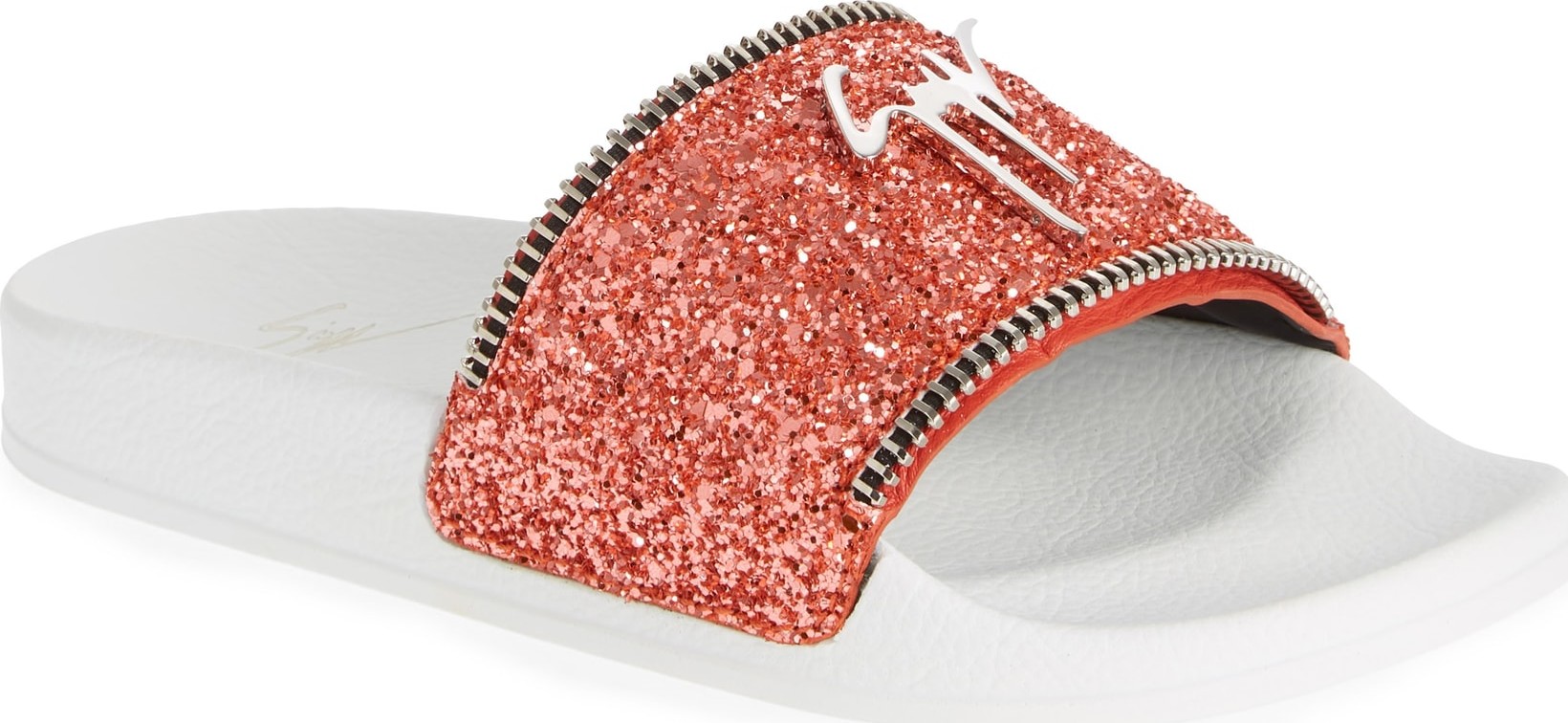Giuseppe Zanotti Glitter Logo Slide Sandal