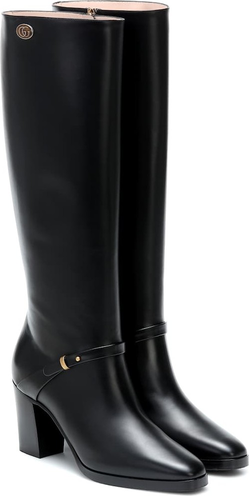 Gucci Double G leather knee-high boots