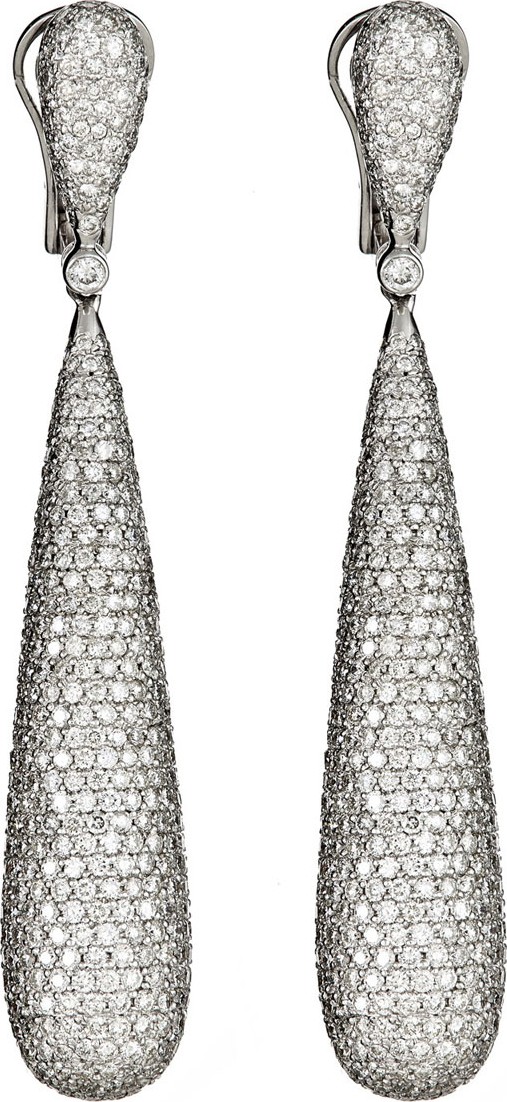 ZYDO Classic Chic 18k White Gold Diamond Dangle Earrings