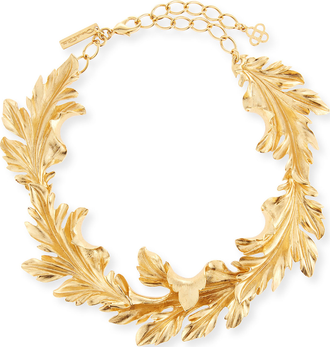 Oscar De La Renta Baroque Leaves Collar Necklace