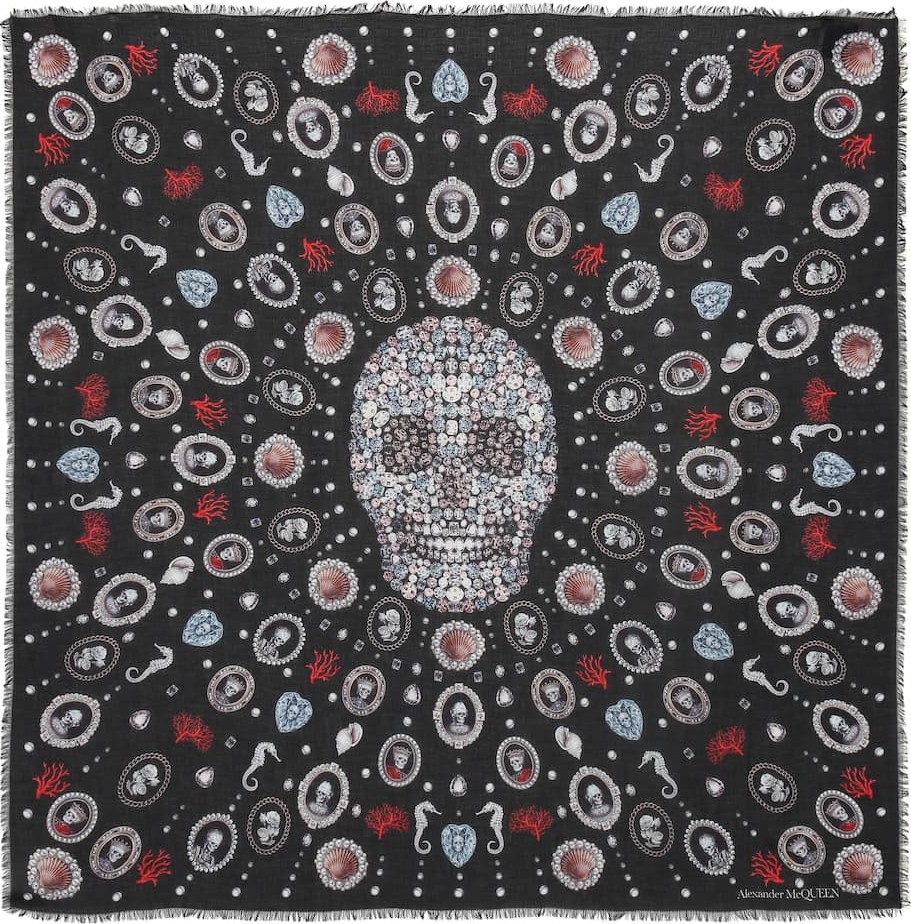 Alexander McQueen Lost At Sea silk chiffon scarf