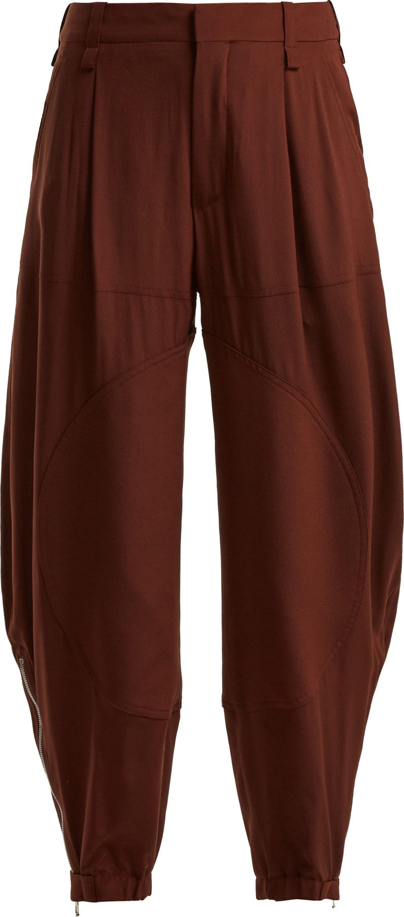 Chloe Zipped-cuff silk crepe-de-Chine trousers