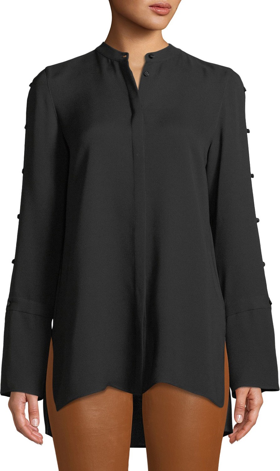 Lafayette 148 New York Nicolette Silk Double Georgette Blouse