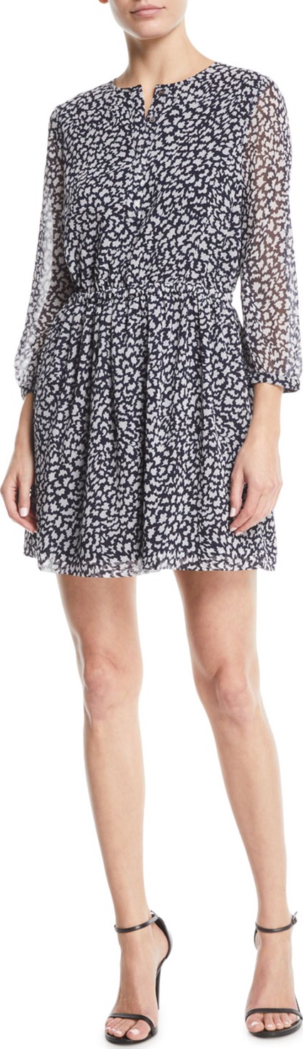 Club Monaco Bishhuppe Printed Button-Front Short Dress