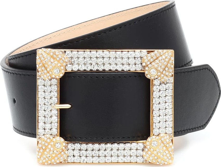 Alessandra Rich Embellished leather belt