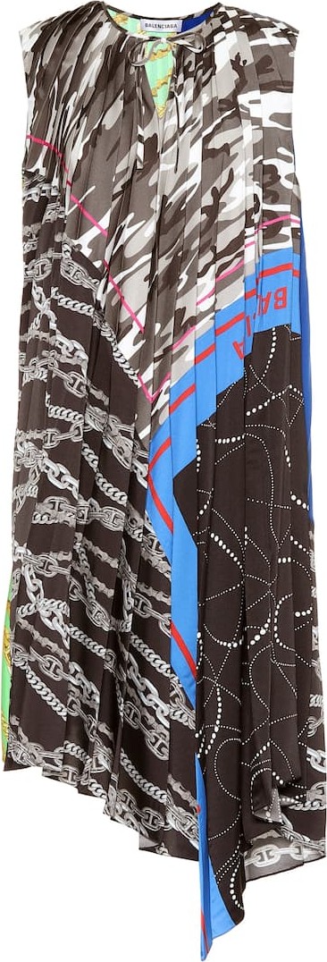 Balenciaga Printed asymmetric dress