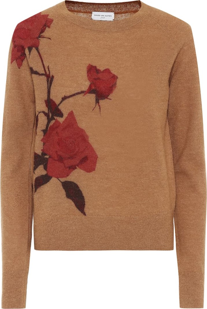 Dries Van Noten Floral alpaca-blend sweater