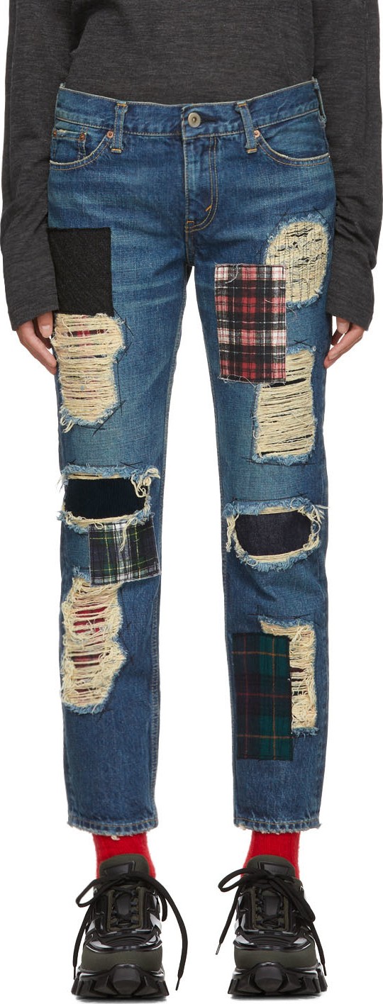 Junya Watanabe Indigo Denim Patchwork Jeans