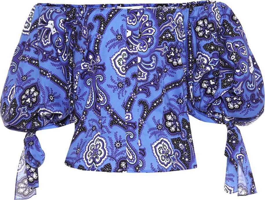 Caroline Constas Nella printed stretch cotton top