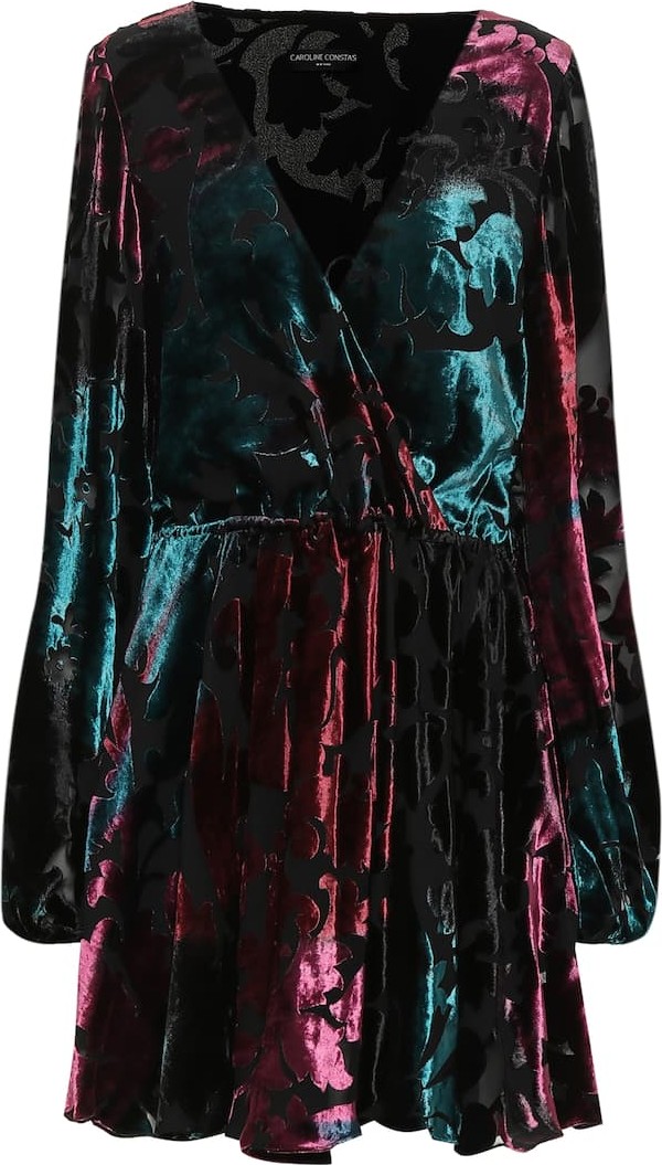 Caroline Constas Olena flocked velvet minidress