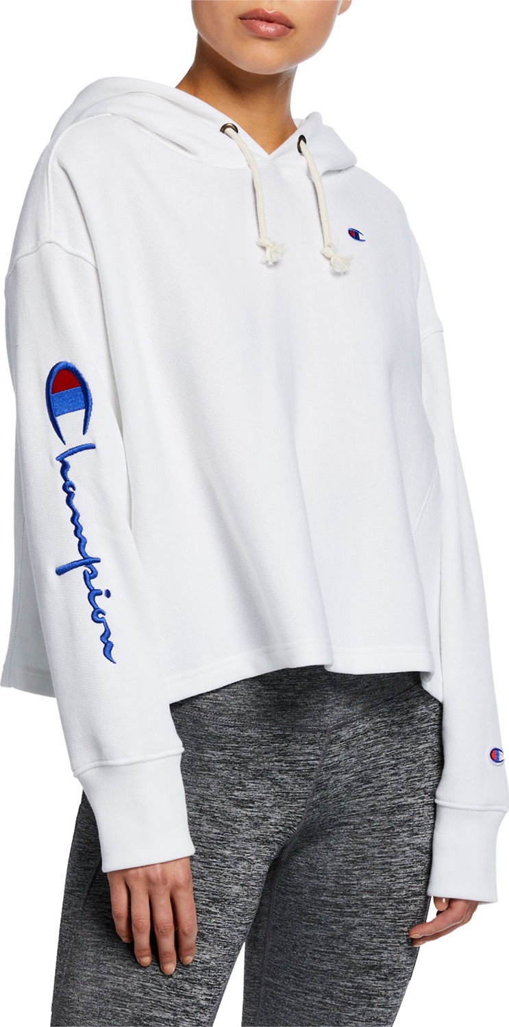 Champion Cropped Oversized Logo Sweatshirt