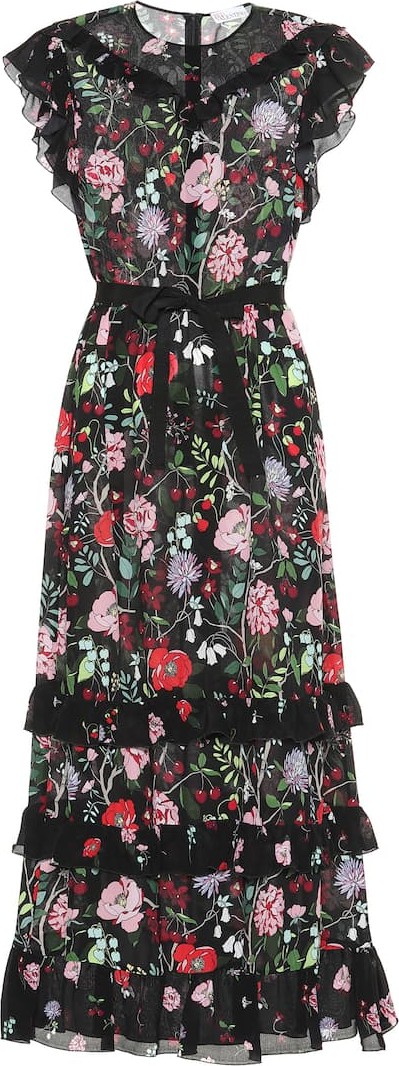 RED Valentino Floral silk maxi dress