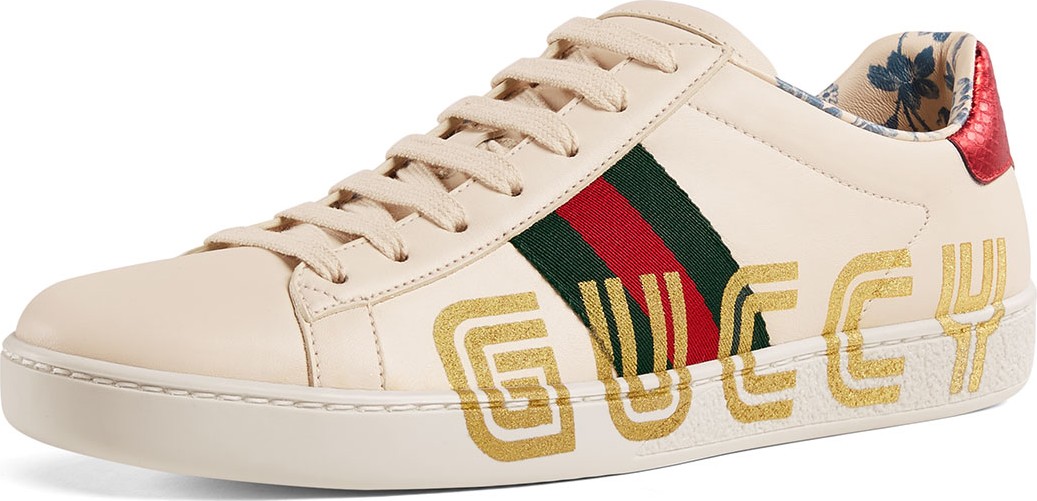 Gucci New Ace Guccy Leather Sneaker