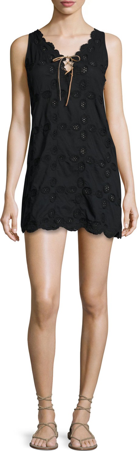 Letarte Doily Sleeveless Crocheted Shift Dress