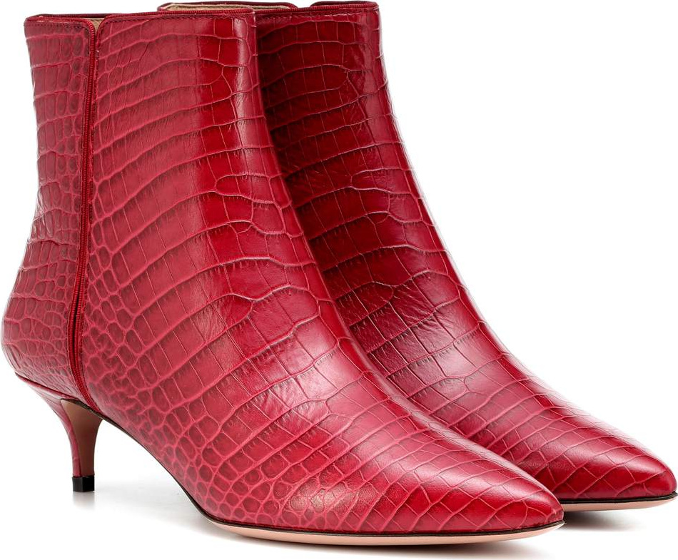 Aquazzura Quant 45 embossed leather ankle boots