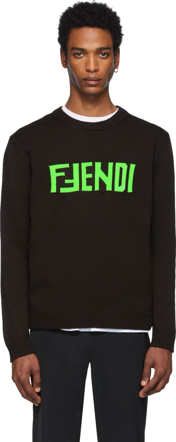 Fendi Brown 'F Fendi' Sweater
