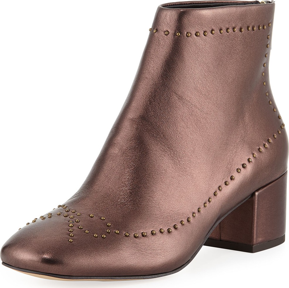 Donald J Pliner Cafne Bow Studded Metallic Leather Booties Donald J Pliner Cafne Bow Studded Metallic Leather Booties