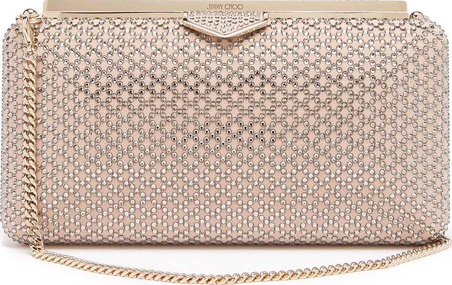 Jimmy Choo Elipse crystal-embellished suede clutch