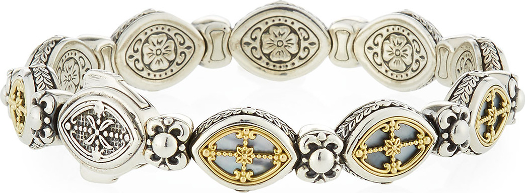 Konstantino Hestia Cutout Mother-of-Pearl Cross Bracelet