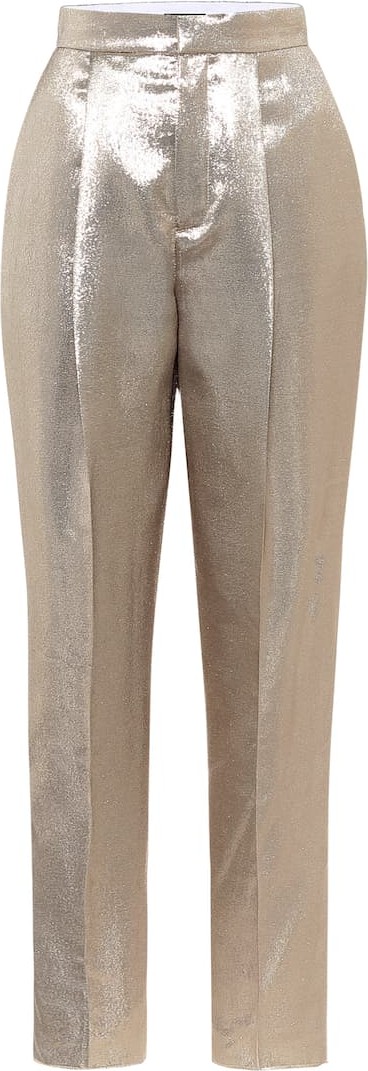 Dundas High-rise straight silk-blend pants