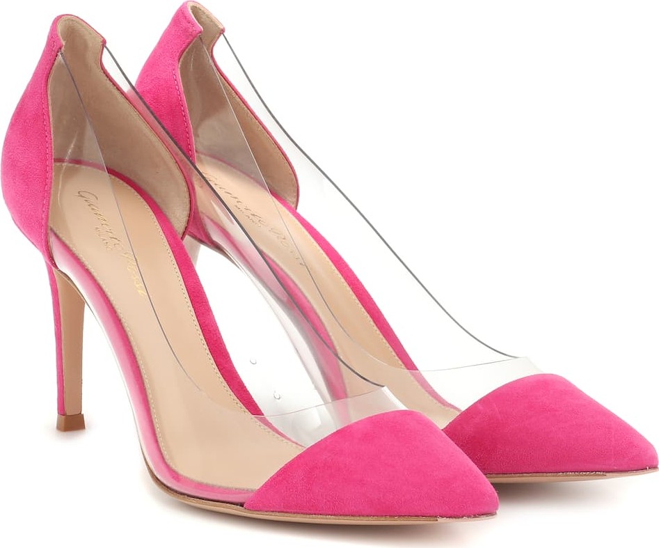 Gianvito Rossi Plexi 85 suede pumps