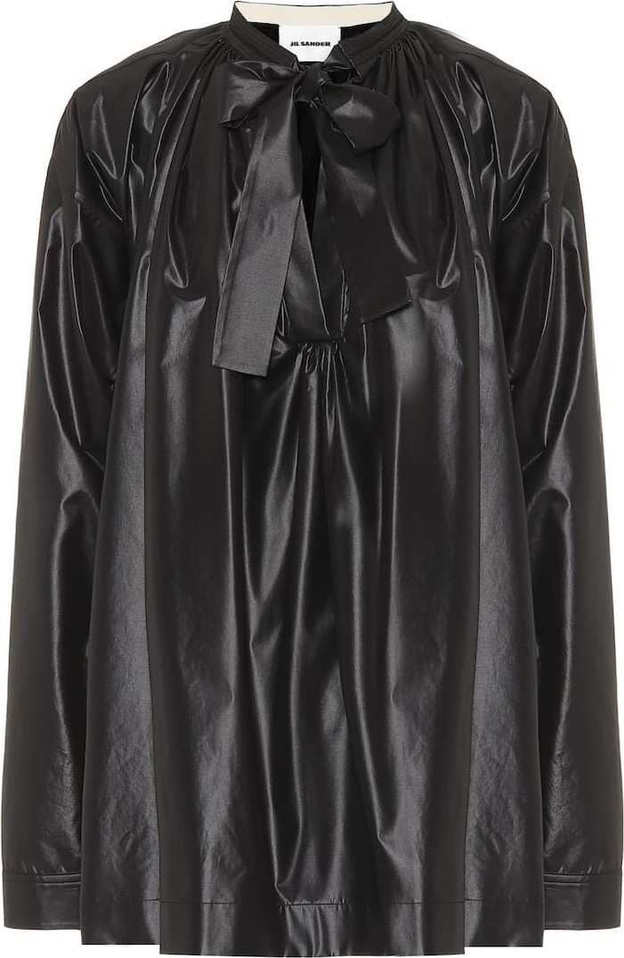Jil Sander Coated tie-neck blouse