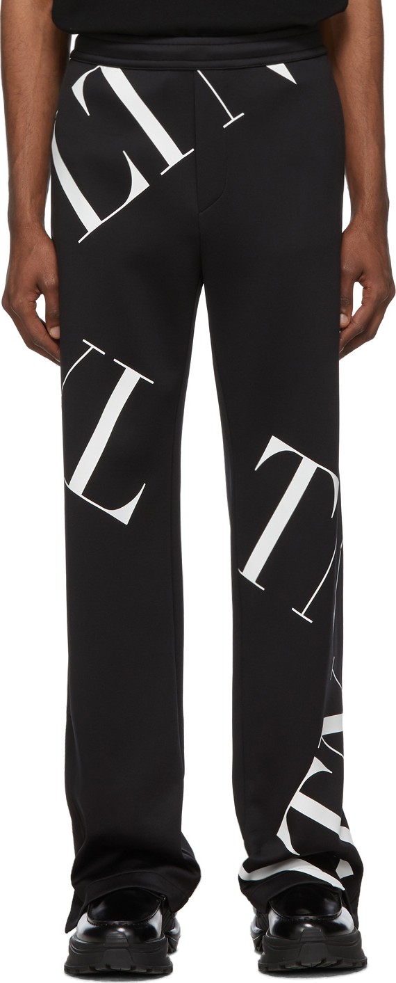 Valentino Black 'VLTN' Macrogrid Lounge Pants