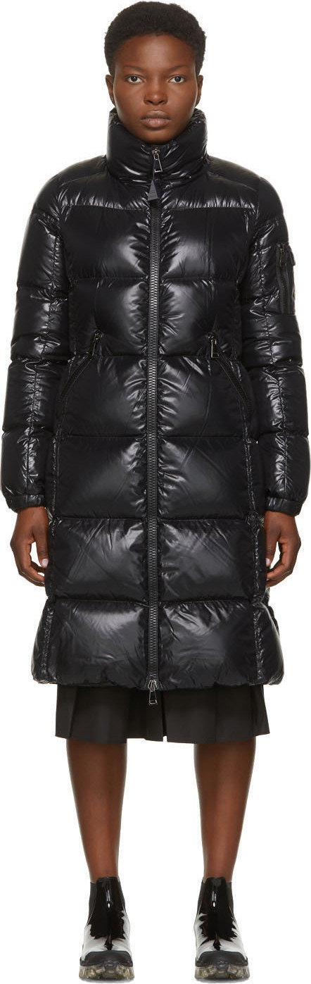 Moncler - Black Down Shiny Moyadons Long Coat