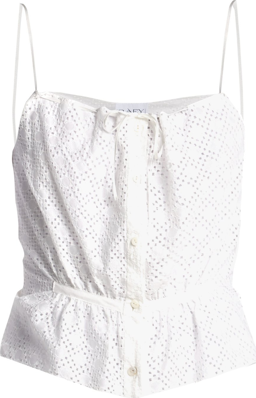 Raey Button-through broderie-anglaise cami top
