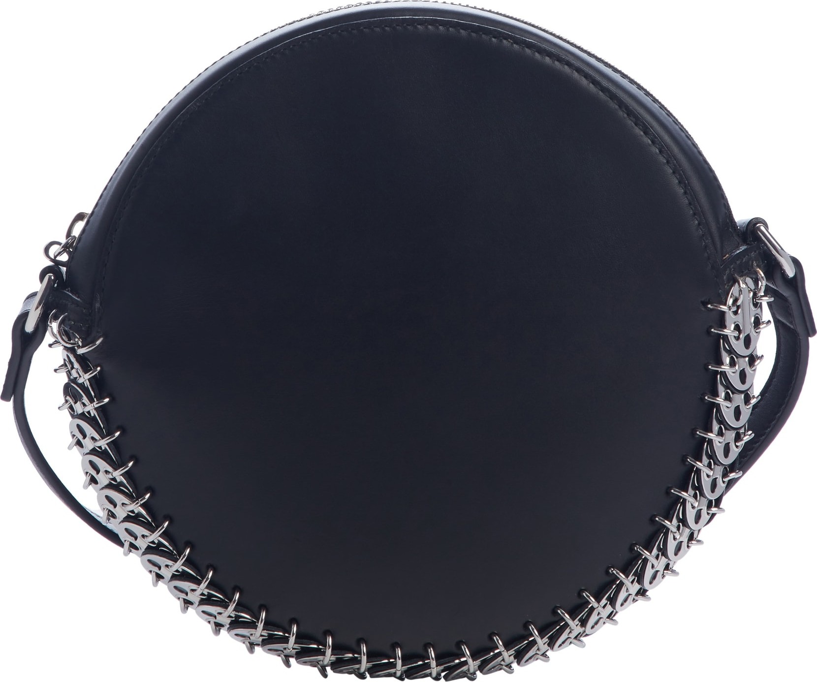Paco Rabanne Calfskin Leather Circle Crossbody Bag