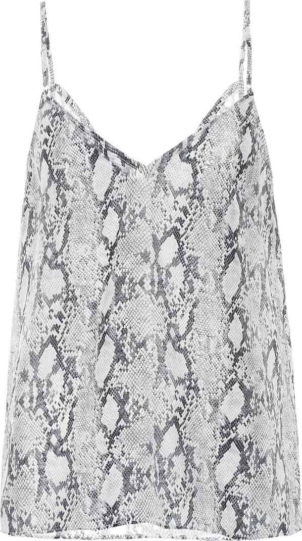 FRAME DENIM Snake-print silk camisole