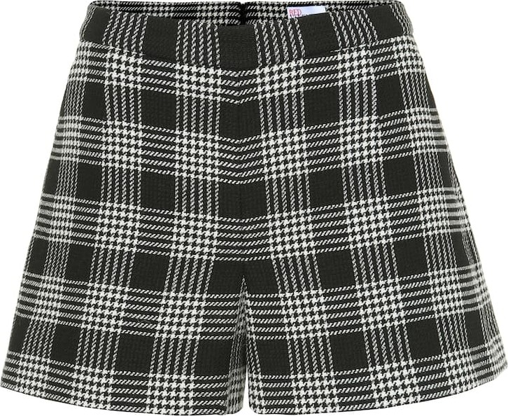 RED Valentino Checked cotton and wool-blend shorts