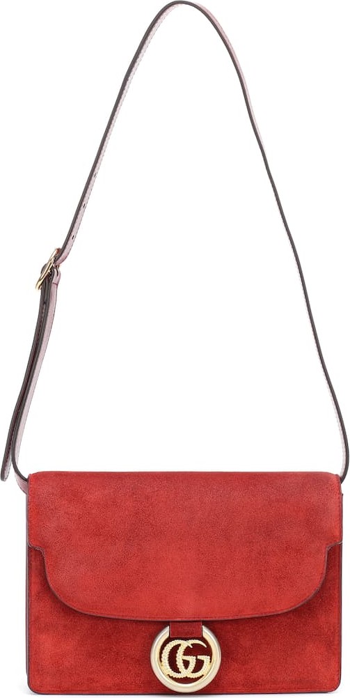 Gucci GG Ring Small suede shoulder bag
